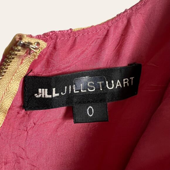 Jill Jill Stuart Pink Floral Jacquard Sweetheart Cocktail Midi Dress Size 0 - Picture 6 of 14